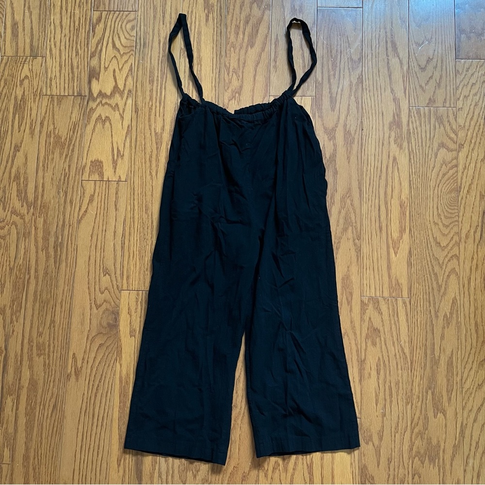 Elegant Black Women's Jumpsuit Small S Tie in Back Pockets